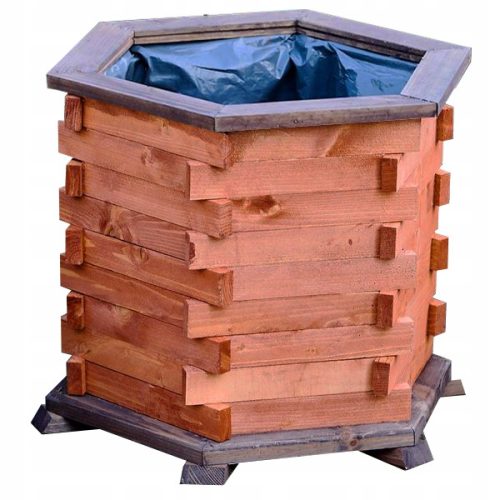  KONIUSZEK OGRODY virágcserép 50 cm x 50 x 41 cm átmérő 40 cm barna és bézs fa árnyalatai
