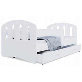   Egyszemélyes ágy gyerekeknek - Gyerekágy 180x90 fehér + boldog matrac