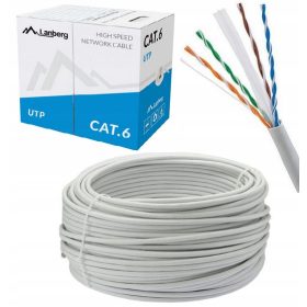    UTP CAT 6 CAT 50 m HÁLÓZATI KÁBEL SODRAT PÁROS LAN Lanberg internetkábel