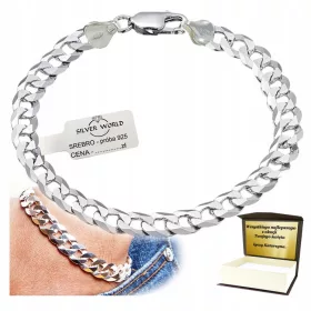    FÉRFI 925 EZÜST KARKÖTŐ, KÜLÖNLEGES TELJES PÁNCÉL, 8,4 MM + VÉSZ, EZÜST