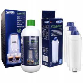    3× Delonghi vízszűrő 5513292811 + Delonghi Ecodecalk DLSC500 vízkőoldó 500 ml