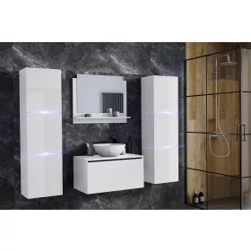  Fürdőszobabútor fehér fényű szekrénykészlet