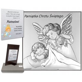 Emlékkép - Ezüst kép angyal ajándéktárgy keresztelés