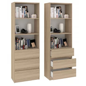 Book Bookcase 3 fiókok 3 Half Sonoma B-3