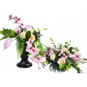   Virág dekoráció - NAGY csokor és CSOKOR dekoráció temetői sírhoz