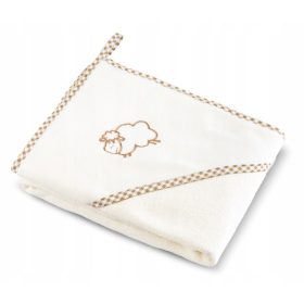   Baba törölköző kapucnival - BC fürdőfedél motorháztető tömeg 100x100 ecru