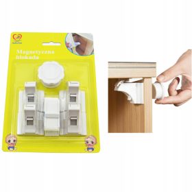   Gyermekbiztonsági biztosítás - Mágneses zár biztonság 4 zár 1 gomb