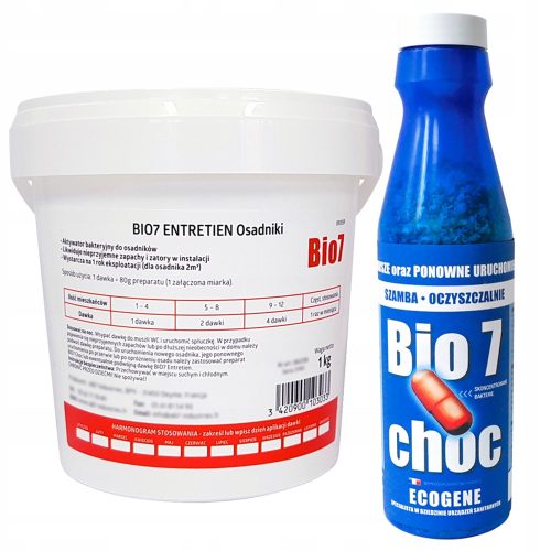  STARTER BIO 7 Choc + BACTERIA Bio7 Entretien 1kg BAKTÉRIA SZENNYVÍZKEZELÉSRE