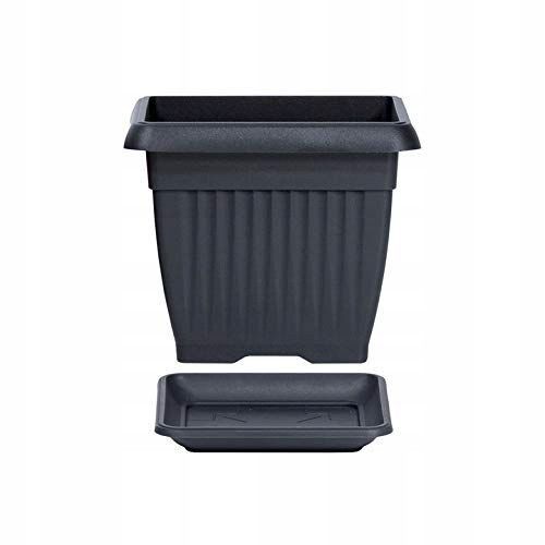  Prosperplast virágcserép 30 cm x 30 x 25 cm műanyag szürke és ezüst árnyalatú