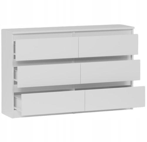 Komód R-120 SZEKRÉNY 6 FIÓK FEHÉR R120