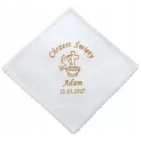   Keresztelő gyertya - FEHÉR keresztelőköpeny BAPTISM keresztelő sál