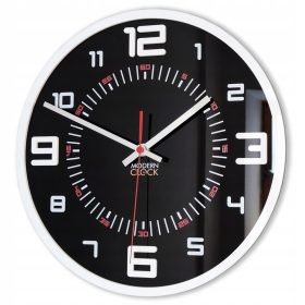   Óra - ModernClock falióra fehér, fekete, piros árnyalatok, 30 cm