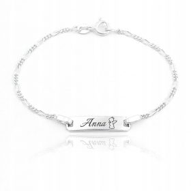   Gyermek karkötő - Ezüst kép angyal ajándéktárgy keresztelés gravírozással