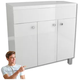    Fürdőszoba álló szekrény pulttal 80 cm fehér asztali mosdókagylóhoz