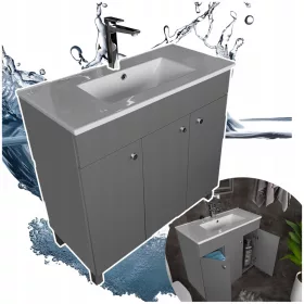    Fürdőszoba szekrény mosdóval Paplinskimoebel Iga szürke 80x39x82 cm