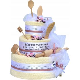   Törölköző szett - Ajándék születésnapra.Hímzett törölköző torta