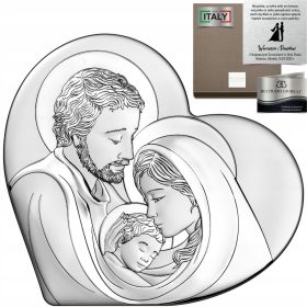   Emlékkép - Ezüst kép Szent család esküvői keresztelő metszet