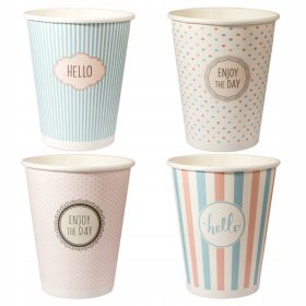   Eldobható étkészlet - KÁVÉS PAPÍR BÖRÖK 250ML 50 DB - PASTELLEK KEVERÉSE