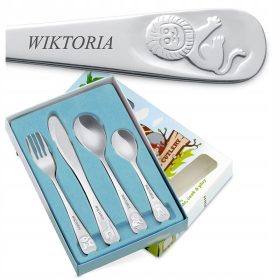  Murrano ANIMALS gyerek evőeszköz, 4 db fém