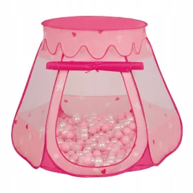    Selonis Zamek gyerek járóka, sátor gyerekeknek labdákkal NZ-03-PINK 105 x 90 cm