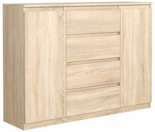 Fiókos szekrény gyerekszobába - Játékláda 120,4 cm 4 fiók 2 ajtó Sonoma tölgy