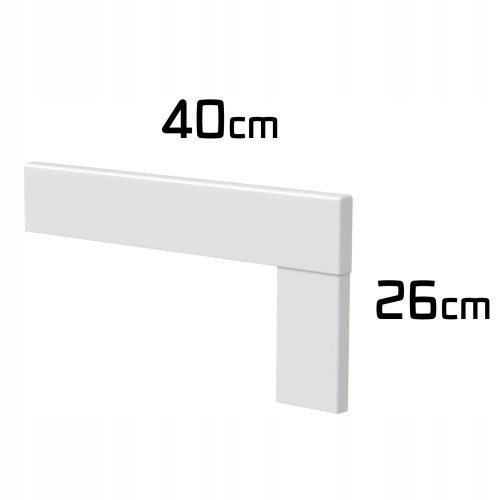 Fehér lépcsős lábazati szalag átfedéssel 60x15mm 40x26cm lakkozott MDF