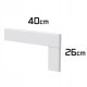 Fehér lépcsős lábazati szalag átfedéssel 60x15mm 40x26cm lakkozott MDF