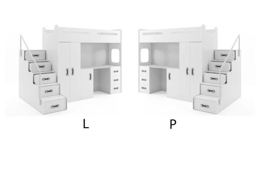 Emeletes ágy + Ruhásszekrény Max 4 200x80 íróasztallal