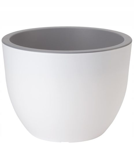  Forma-Műanyag virágcserép 39,5 cm x 39,5 x 29,5 cm átmérő 39,5 cm műanyag fehér, szürke és ezüst árnyalatai
