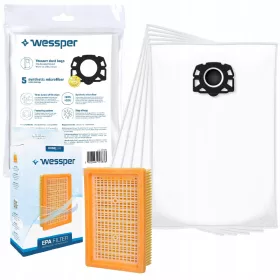    PROLINE öko szintetikus porszívó zsák 5 db + Wessper szűrő Kärcher porszívóhoz, csere 2.863-005.0.