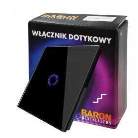   Egyérintéses kapcsoló, süllyesztett BarON fekete SK-A801-02-EU-Black