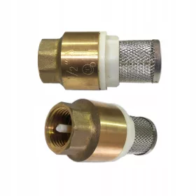   Adapter, Redukció - VISSZATÉRŐ SZELEP 1/2'' INOX + szívókosár a mosótömlőhöz