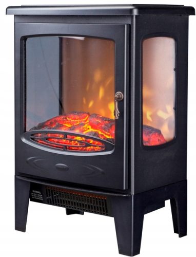 Szabadon álló kandalló fűtés funkcióval, elektromos Ferretti fekete 1800 W 39 x 54 x 26 cm