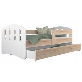   Egyszemélyes ágy gyerekeknek - Gyerekágy 180x90 fehér/sonoma boldog sonoma