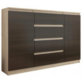   Fiókos szekrény gyerekszobába - Divatos szekrény 140 szekrény 4 fiók 2 Sonoma Wenge