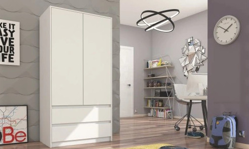 Szekrény szekrény 90 cm 2d 2sz White B-9