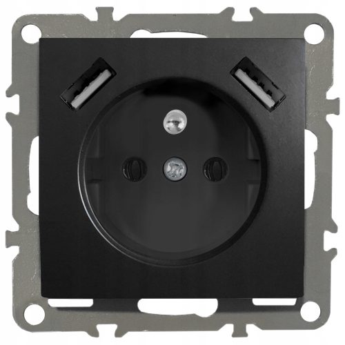 Elektromos aljzat, fali USB Adelid fekete