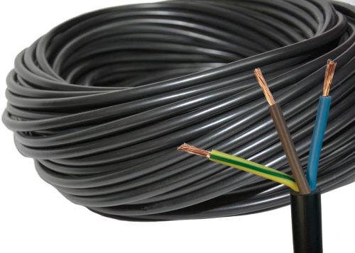 Kerek elektromos kábel, flexibilis (szálas), beépítés OWY Hilark 3 x 1,5 mm2 fekete 100 m