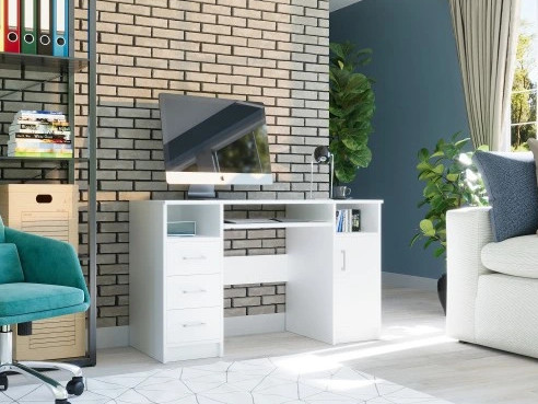 Számítógép asztali asztal 124cm fehér nagy N11