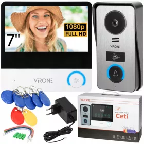   VIDEÓ INTERPHONE FULL HD 7" MENU PL RFID OLVASÓ FELVÉTEL KAPU