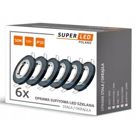 Állítsa be a 6x halogén gu10 kerek üveg luminátort