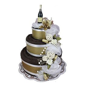   Törölköző szett - Óriás torta 6 törülközővel, esküvői ajándék, hímzés