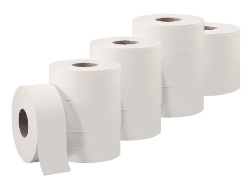 Vécé papír - 12 henger jumbo fehér WC -papír - cellulóz