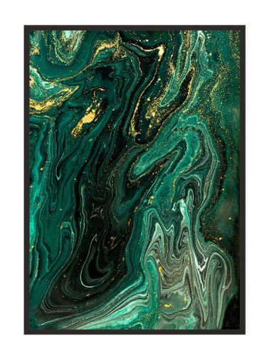 Poszter - KÉP PLAKÁT KERETBEN 53x73 cm Zöld Márvány P1465