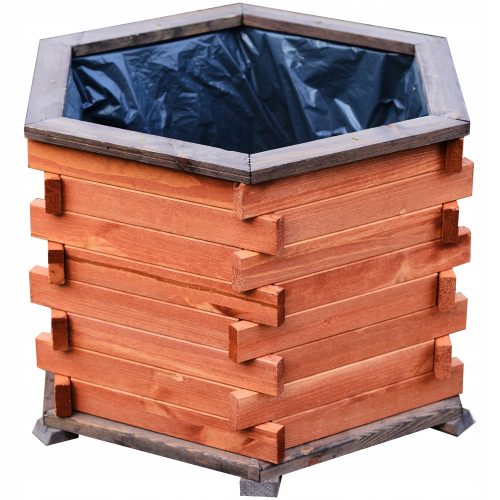  KONIUSZEK OGRODY virágcserép 62 cm x 62 x 42 cm átmérő 62 cm fagrafit, barna és bézs árnyalatok