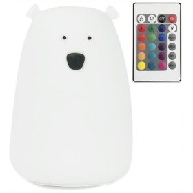   Gyermek éjszakai lámpa - Nyúl + barátok Szilikon lámpa medve fehér pilóta