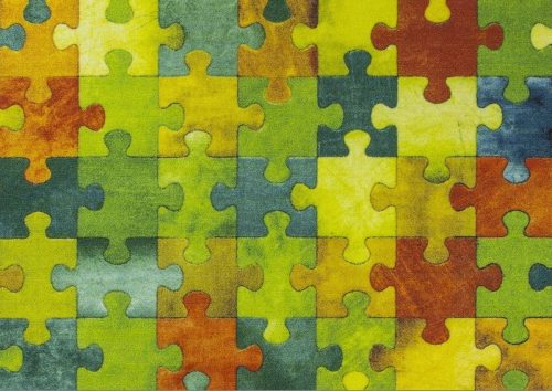 Szőnyeg - 200x250 cm -es szőnyeg többszínű puzzle gyermekszoba