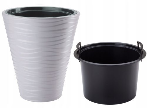 Virágcserepek - Forma-Műanyag virágcserép 29,5 cm x 29,5 x 33,5 cm átmérő 29,5 cm műanyag fehér