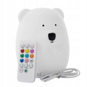   Gyermek éjszakai lámpa - Szilikon éjjeli lámpa gyermekek számára LED USB + távirányítás