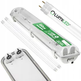   Hermetikus lámpatest reflektorral 60 cm -es lámpa garázshoz + 2x LED -es lámpák